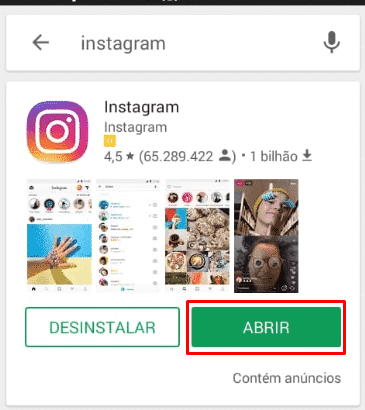 instalando o Aplicativo do Instagram