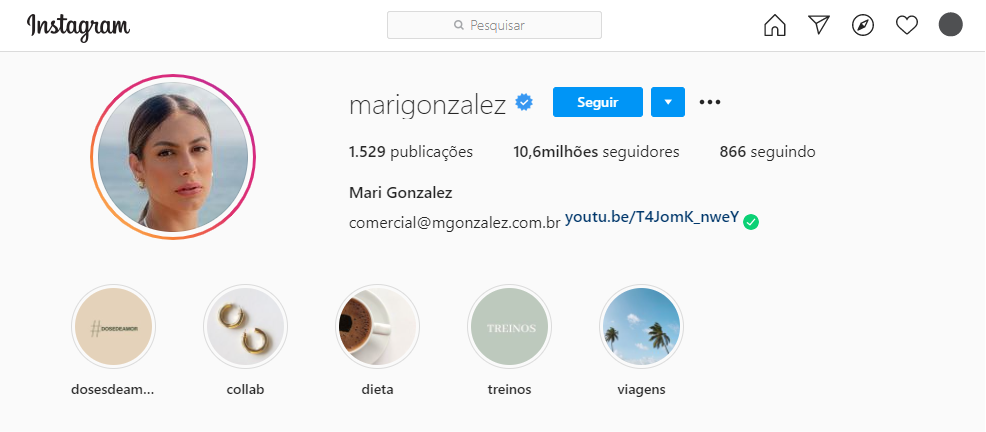 Biografia para Instagram de Modelos