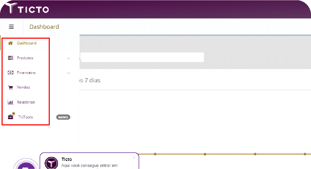 painel de produtos ticto